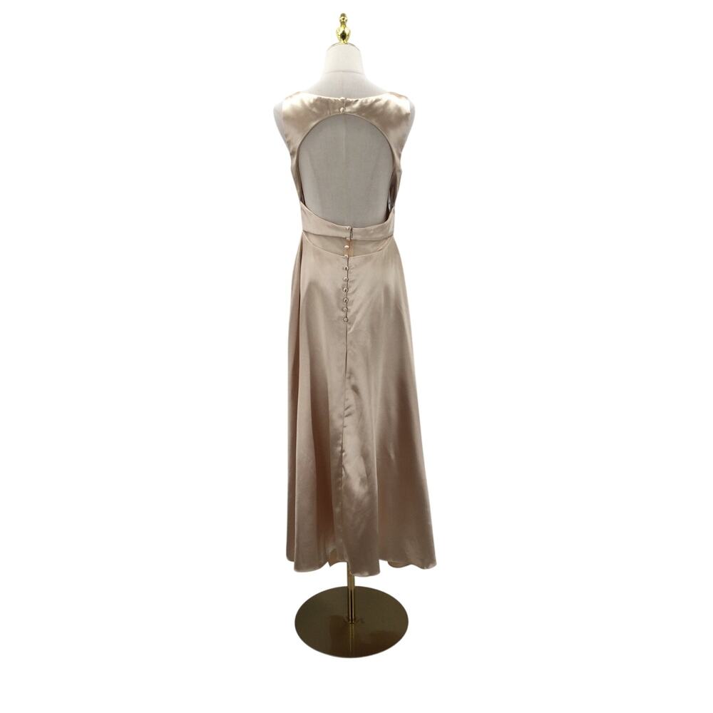 AW BRIDAL SZ 8 M champagne bridesmaid formal party wedding maxi dress B42 - Picture 2 of 8